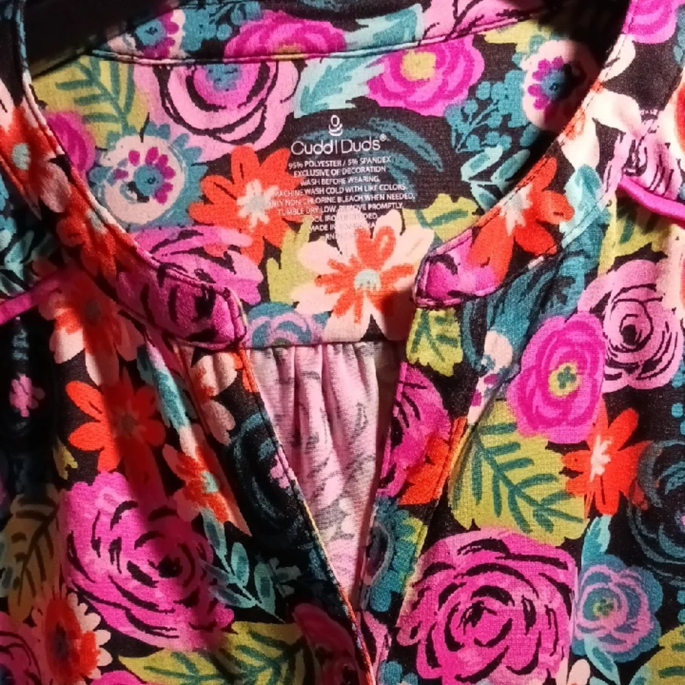 Gorgeous! Cuddl Duds Multicolor Flower Design Pajama Short Set XL 💐🌺🌷🪻🌼 - Picture 12 of 14